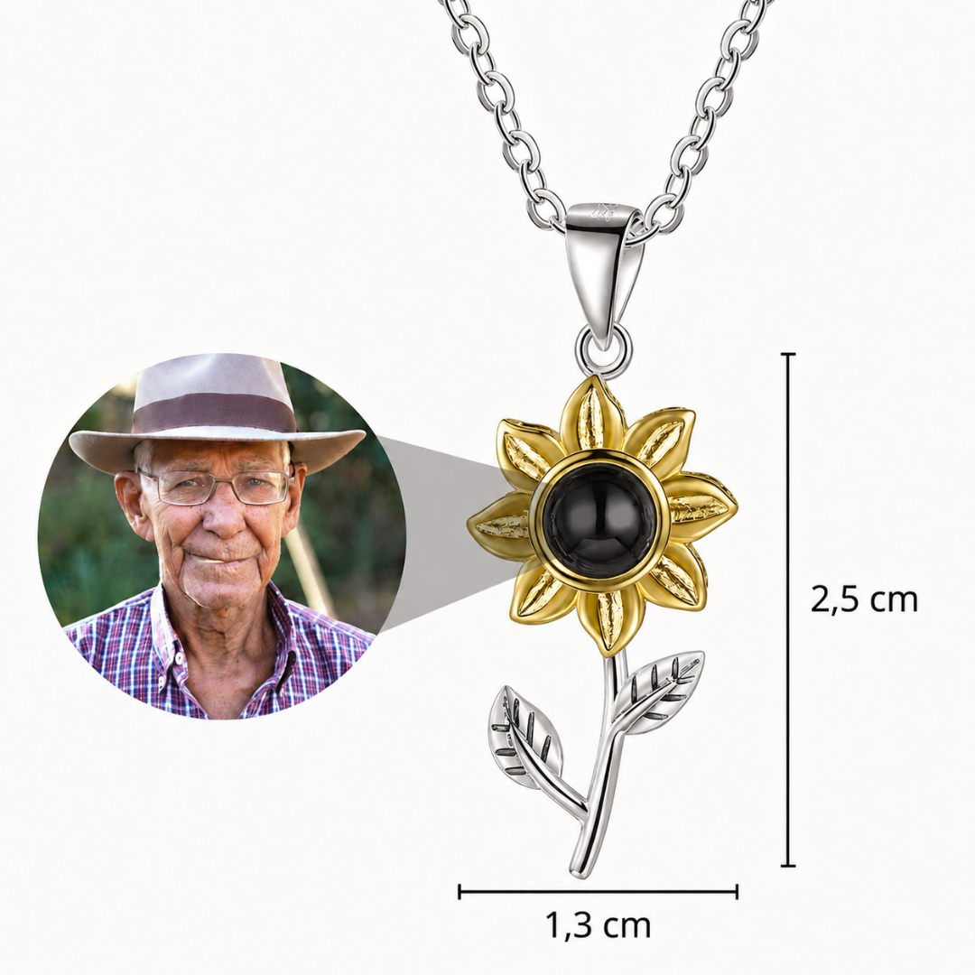 Collar de Girasol Con Foto Personalizada