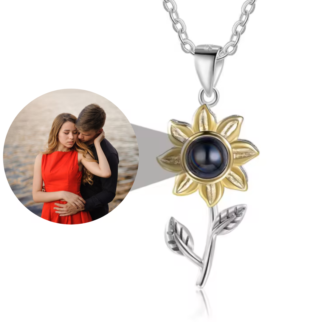 Collar de Girasol Con Foto Personalizada