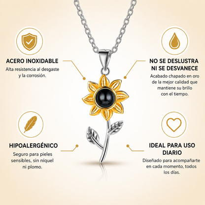 Collar de Girasol Con Foto Personalizada