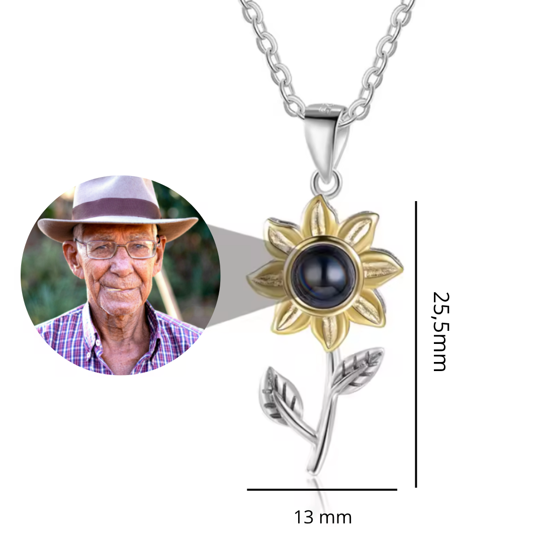Collar de Girasol Con Foto Personalizada