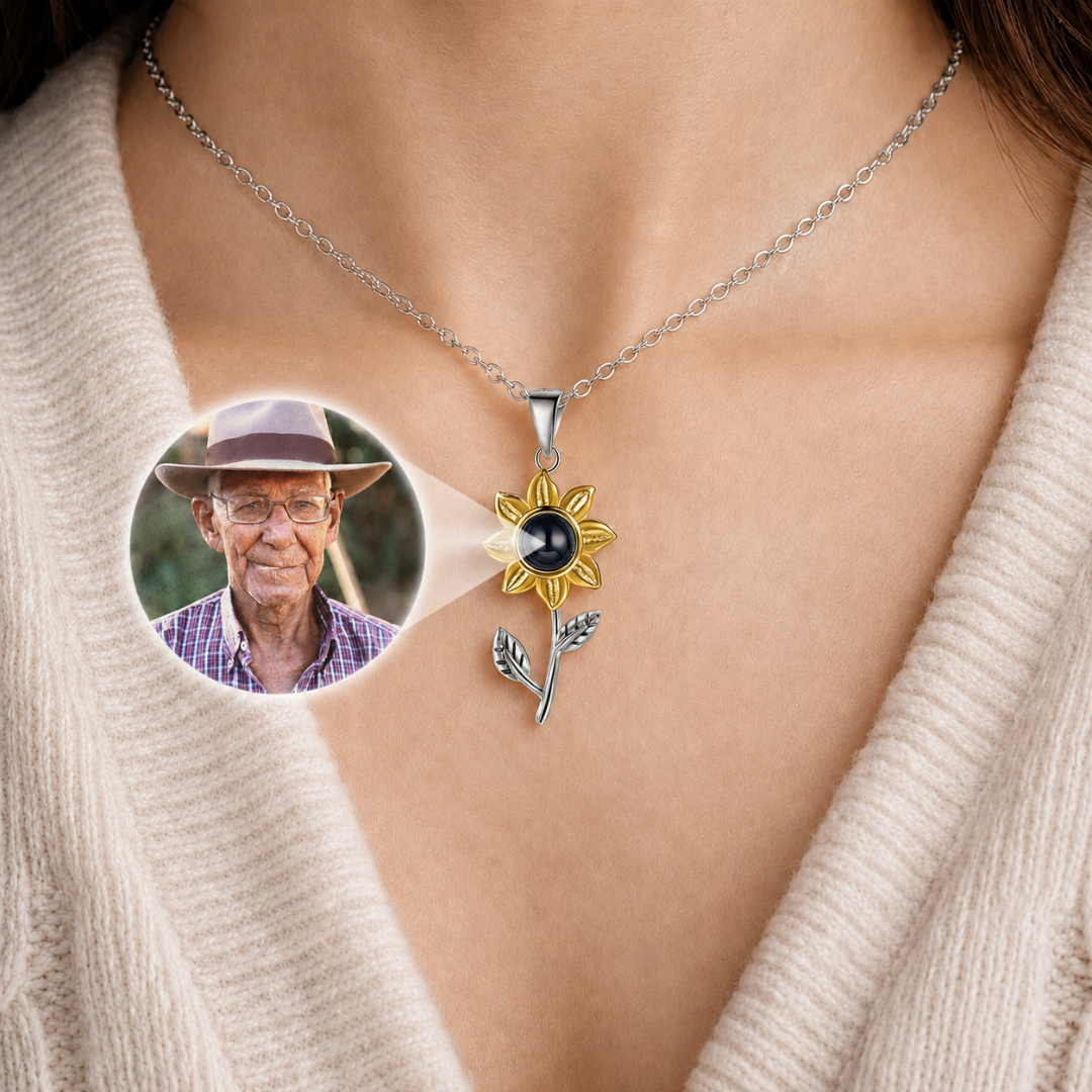 Collar de Girasol Con Foto Personalizada