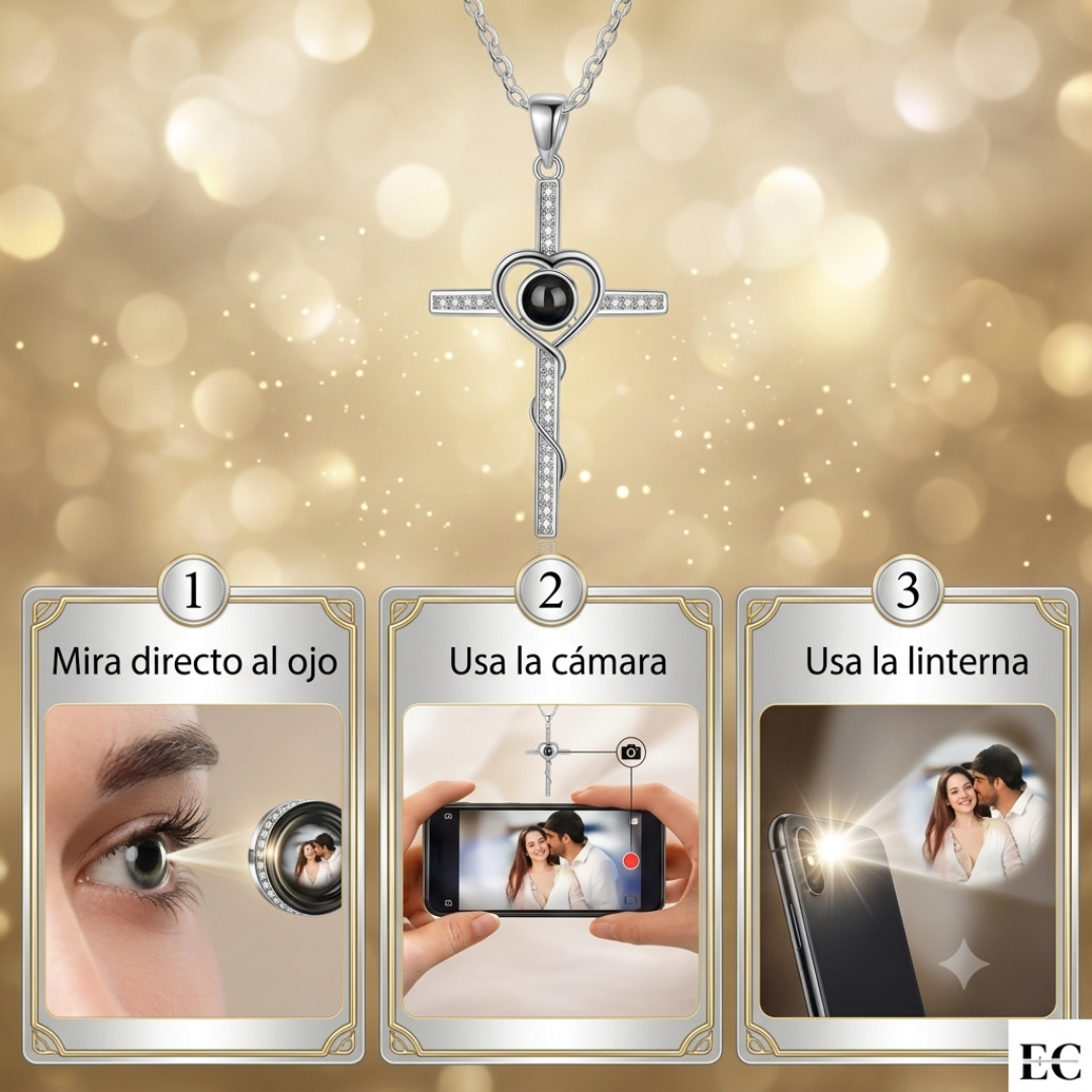 Collar De Cruz Foto Personalizada