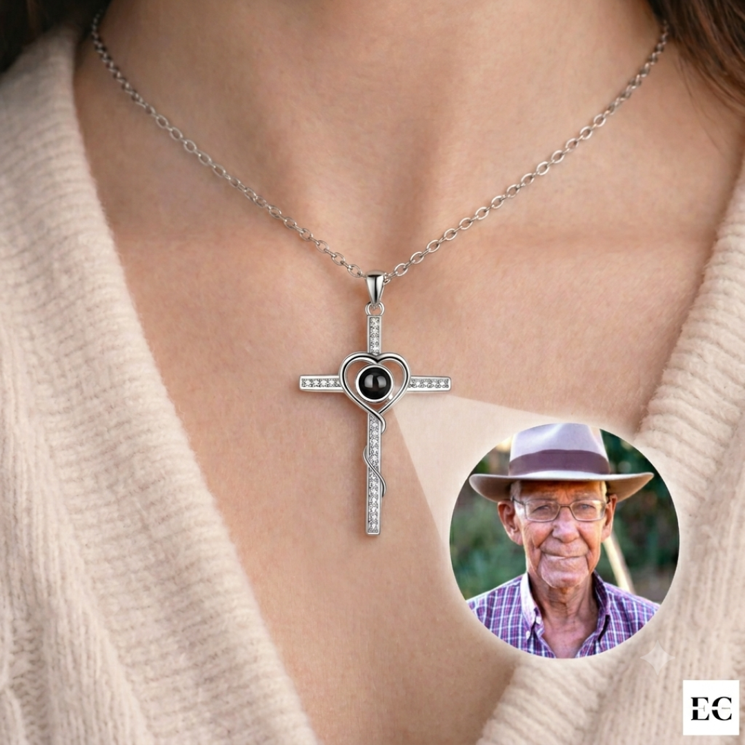 Collar De Cruz Foto Personalizada