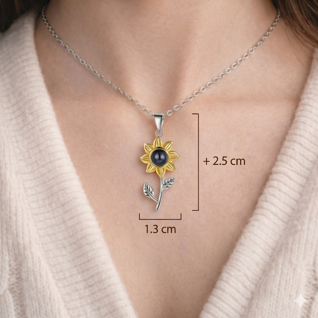 Collar de Girasol Con Foto Personalizada