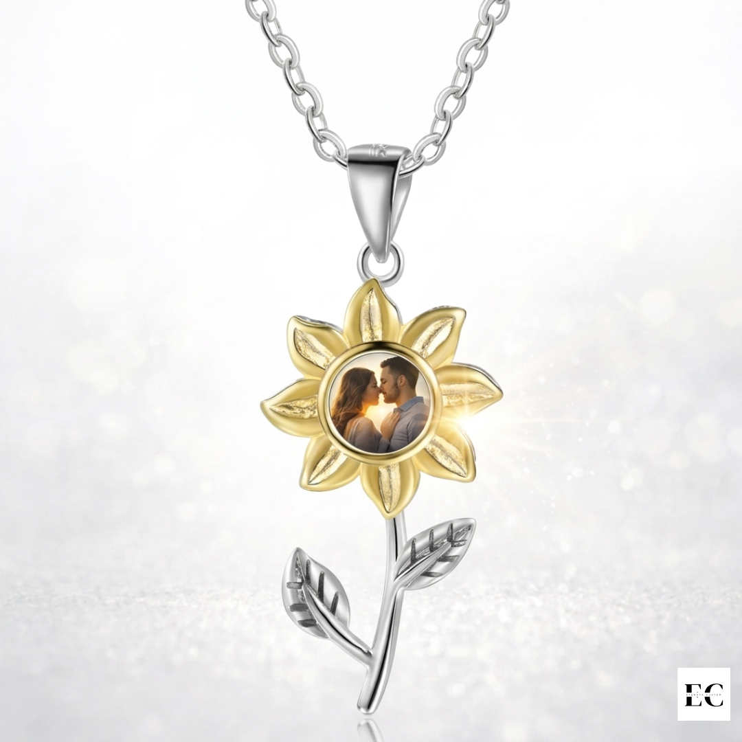 Collar de Girasol Con Foto Personalizada
