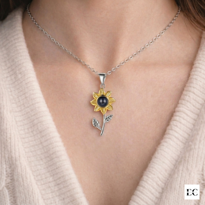 Collar de Girasol Con Foto Personalizada