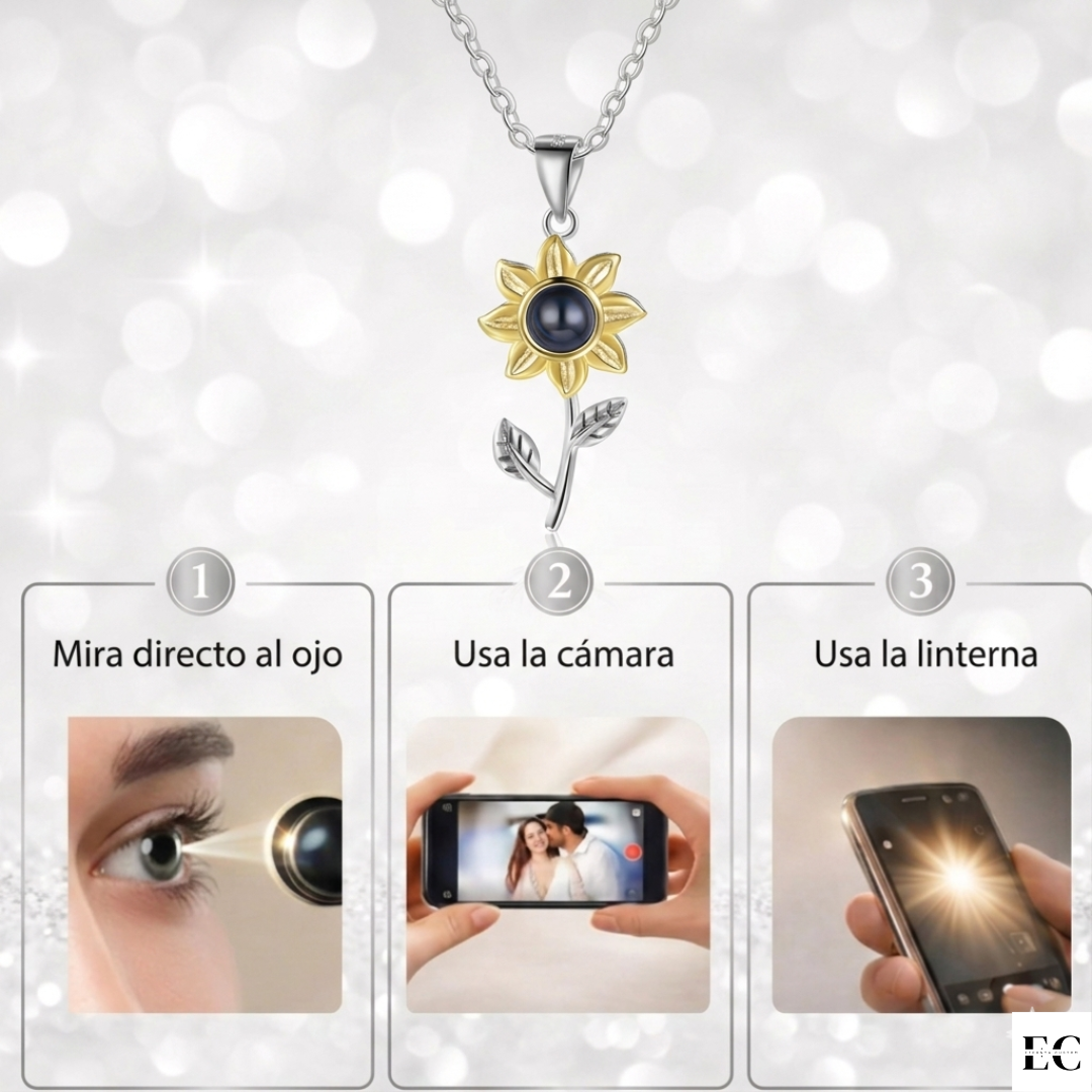 Collar de Girasol Con Foto Personalizada