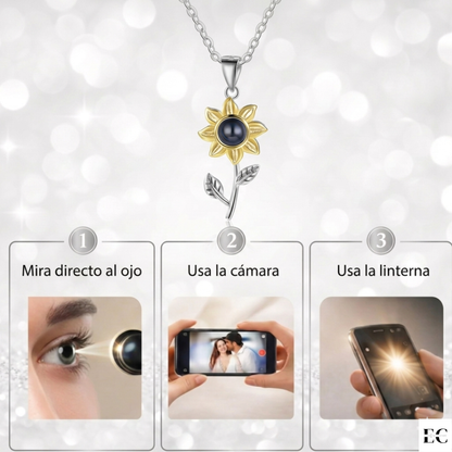 Collar de Girasol Con Foto Personalizada